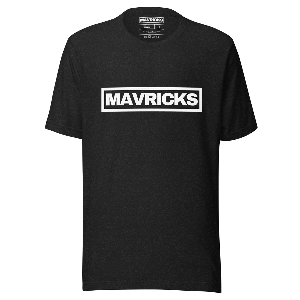 MAVRICKS Bold T-Shirt Black Heather White Front