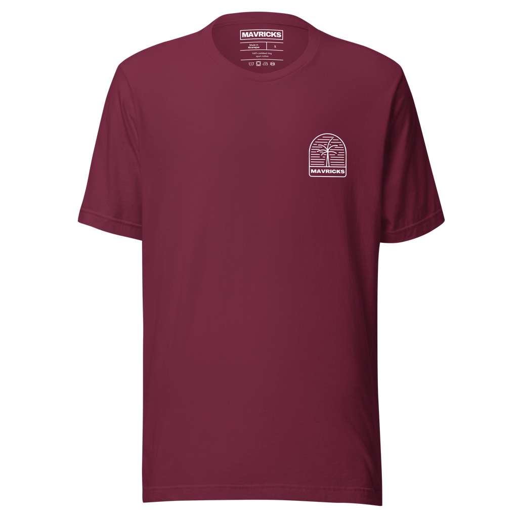 MAVRICKS Island T-Shirt Maroon Front
